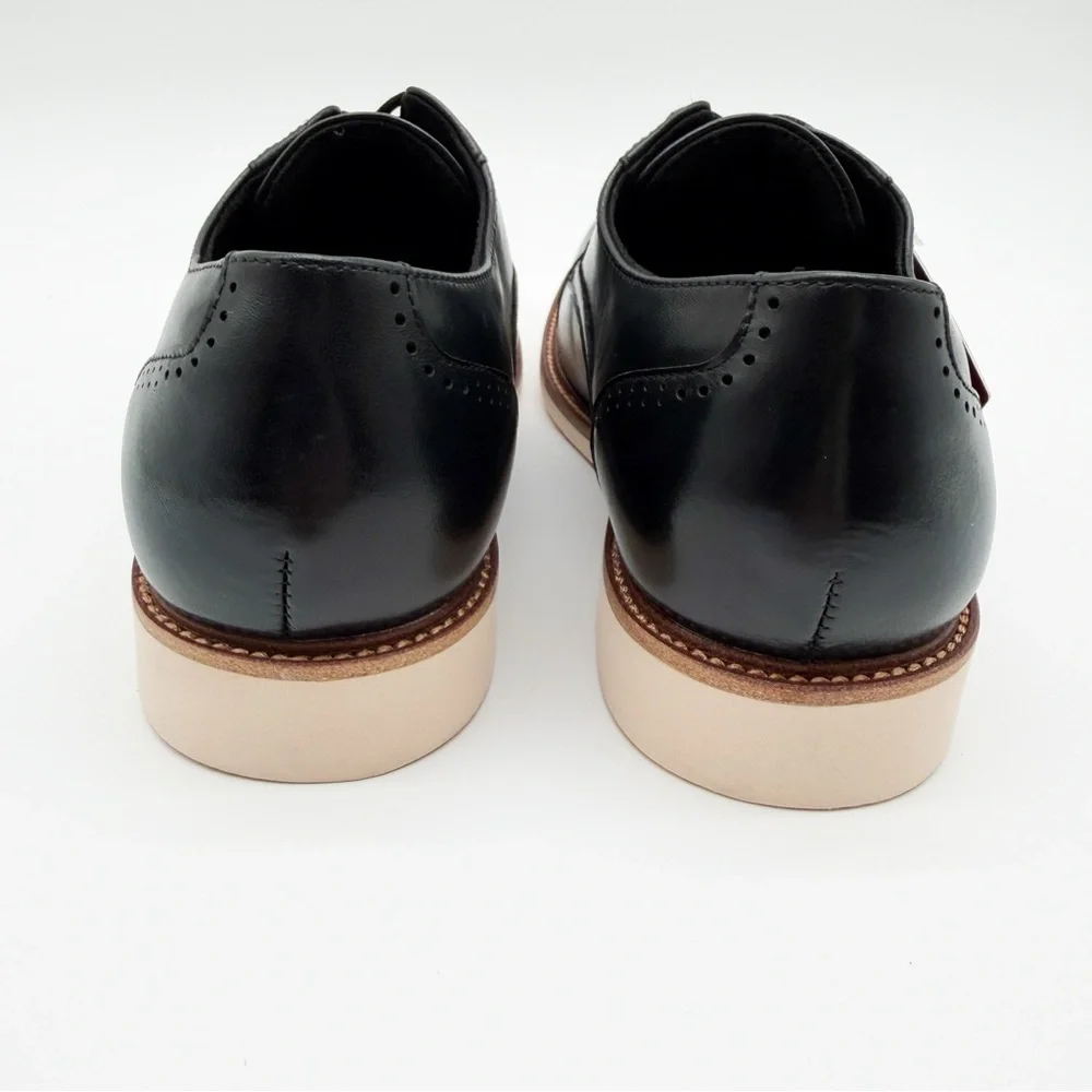Stacy Adams Wesbridge Leather Cap Toe Oxford Dress Shoes Lace-Up Black 7.5 NEW